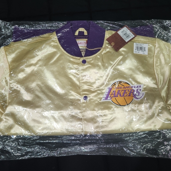 Mitchell & Ness Fashion Los Angeles Lakers Satin Jacket Men's L NBA Basketball - Picture 2 of 7